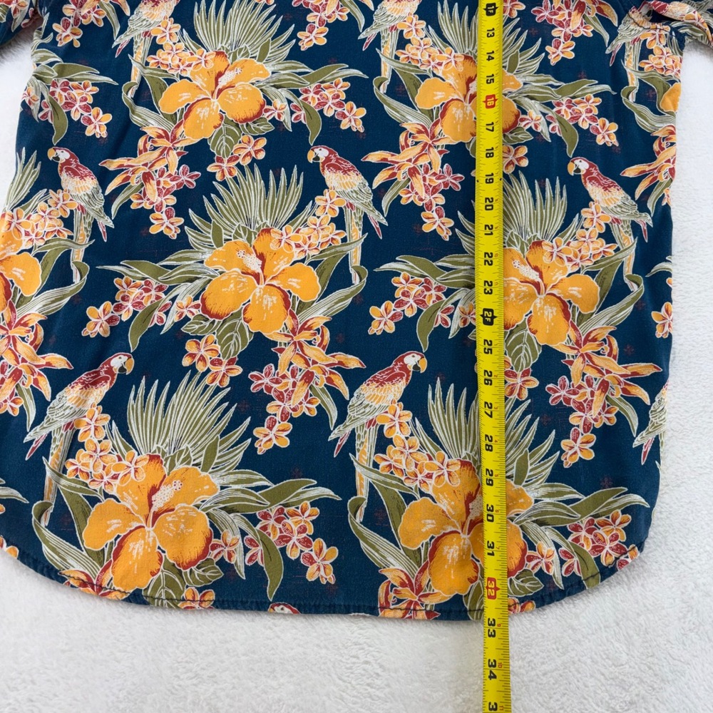 Margaritaville Mens XL Rayon Tropical Parrot Hibiscus Floral Button Down Shirt - Picture 10 of 12